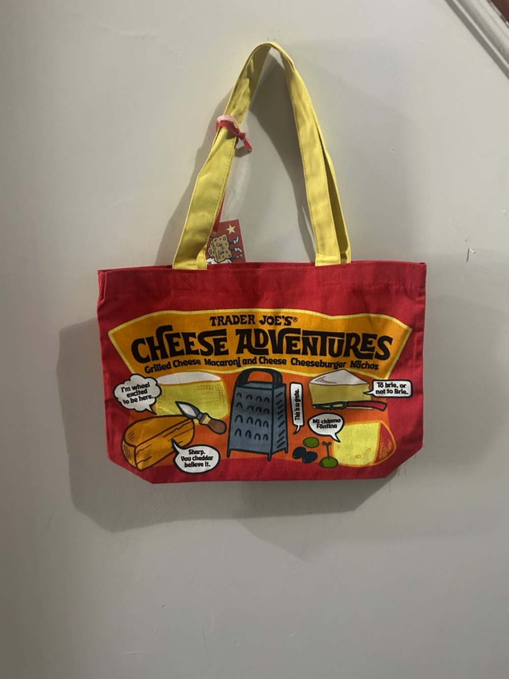 Trader Joe's Red & Yellow 'Cheese Adventures' Tote Bag